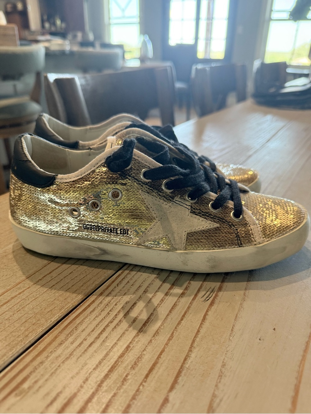 Golden Goose Gold Sequin Sneaker - Picture 7 of 8